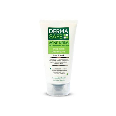 ژل شستشو صورت درماسیف (Dermasafe) مدل Acne-Derm حجم 150 میلی لیتر