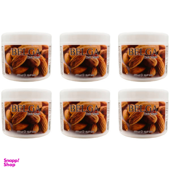 ماسک مو بلگا (Belga) مدل Almond حجم 550 میلی لیتر مجموعه 6 عددی
