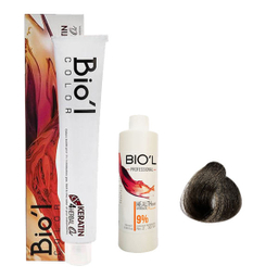 کیت رنگ مو بیول (Biol) سری ASH شماره 7.1 حجم 100 میلی‌لیتر رنگ بلوند دودی متوسط