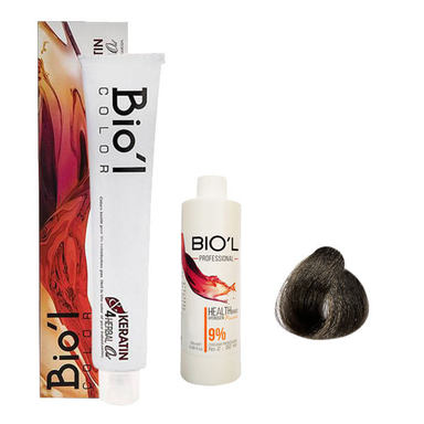 کیت رنگ مو بیول (Biol) سری ASH شماره 7.1 حجم 100 میلی‌لیتر رنگ بلوند دودی متوسط