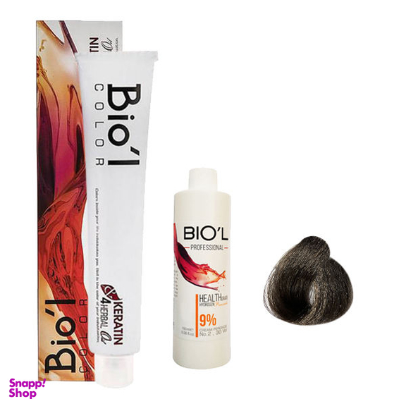 کیت رنگ مو بیول (Biol) سری ASH شماره 7.1 حجم 100 میلی‌لیتر رنگ بلوند دودی متوسط