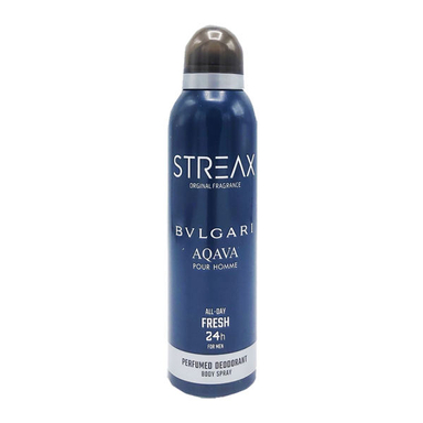اسپری بدن مردانه استریکس (Streax) مدل Bvlcari Aqava حجم 200 میلی لیتر