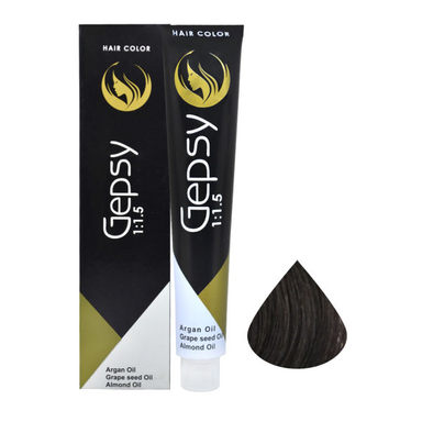 رنگ مو جیپسی (Gepsy) شماره 4.1 حجم 100 میلی‌لیتر رنگ قهوه ای دودی متوسط
