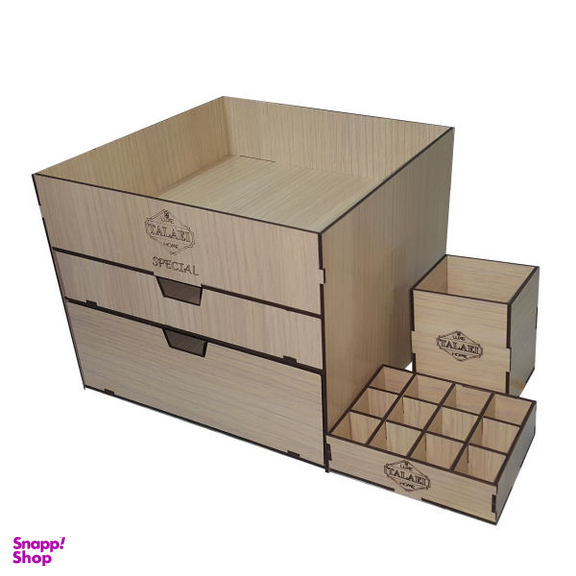 استند آرایشی لوکس طلایی (Luxe Talaei) مدل MB0012 به همراه جای برس و رژ لب