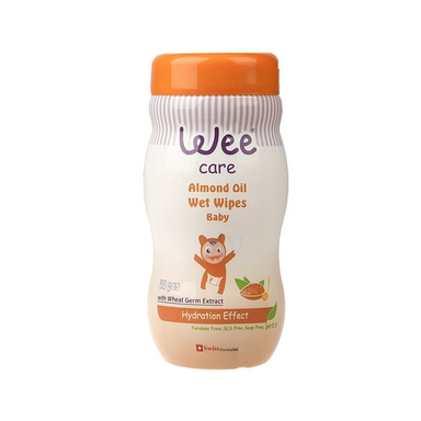 دستمال مرطوب وی کر (Wee Care) حاوی روغن بادام بسته 70 عددی