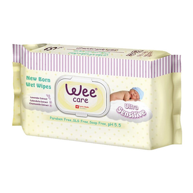 دستمال مرطوب وی کر (Wee Care) تازه متولدین بسته 63 عددی