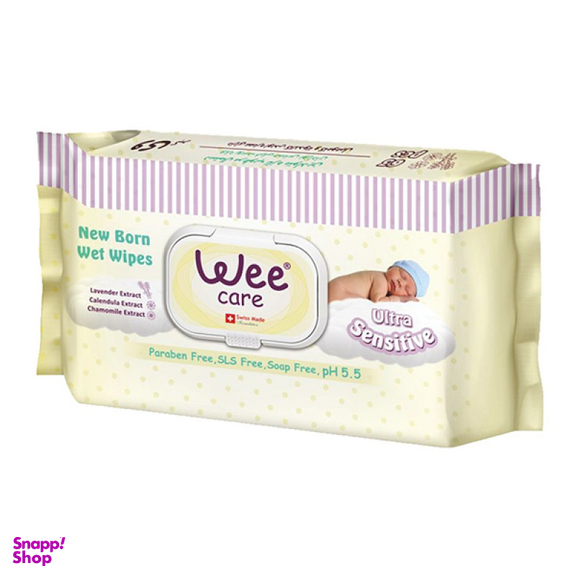 دستمال مرطوب وی کر (Wee Care) تازه متولدین بسته 63 عددی