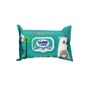 دستمال مرطوب وی کر (Wee Care) حاوی روغن زیتون بسته 72 عددی