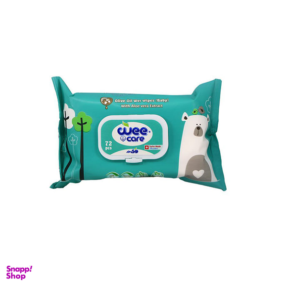 دستمال مرطوب وی کر (Wee Care) حاوی روغن زیتون بسته 72 عددی