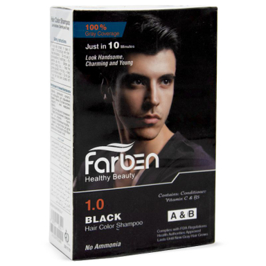 شامپو رنگ مو فاربن (Farben) شماره 1.0 رنگ مشکی حجم 150 میلی لیتر