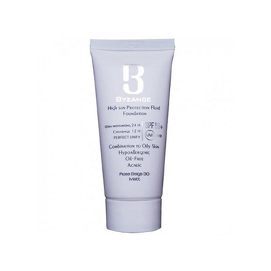 کرم ضد آفتاب بیزانس (Byzance) مناسب پوست خشک شماره 30 رنگ رز بژ با SPF 50 حجم 30 میلی لیتر