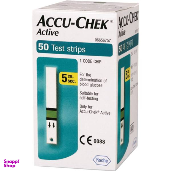 نوار تست قند خون آکیو چک (Accu Chek) مدل اکتیو بسته 50 عددی