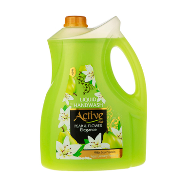 مایع دستشویی اکتیو (Active) با رایحه گلابی حجم 3.750 لیتر