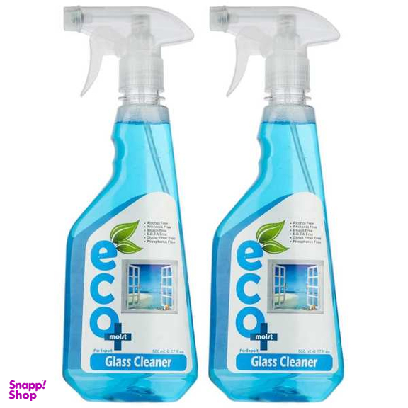 شیشه پاک کن ایکو مویست (Eco Moist) مدل Moist حجم 500 میلی لیتر بسته 2 عددی