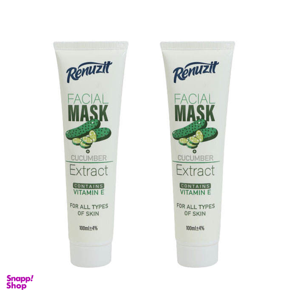 ماسک صورت رینوزیت (Renuzit) مدل خیار حجم 100 میلی‌ لیتر مجموعه 2 عددی