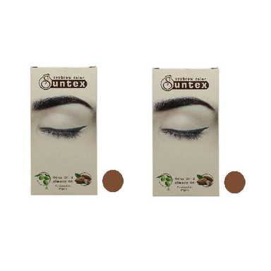 کیت رنگ ابرو سانتکس (Suntex) شماره N6-E7 رنگ بلوند متوسط حجم 30 میلی‌لیتر مجموعه 2 عددی