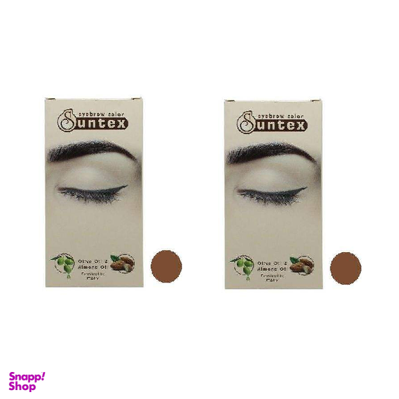 کیت رنگ ابرو سانتکس (Suntex) شماره N6-E7 رنگ بلوند متوسط حجم 30 میلی‌لیتر مجموعه 2 عددی