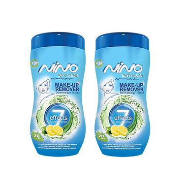 دستمال مرطوب آرایش نینو (Nino) مدل کمر باریک بسته 48 عددی مجموعه 2 عددی