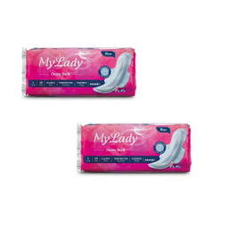 نوار بهداشتی بالدار مای‌ لیدی (My lady) مدل Classic Pink سایز بزرگ بسته 10 عددی مجموعه 2 عددی