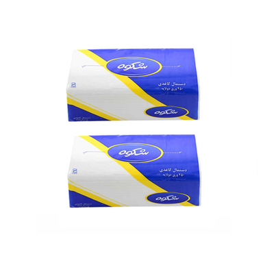 دستمال کاغذی 250 برگ شکوه مدل اقتصادی مجموعه 2 عددی
