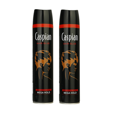 چسب مو کاسپین (Caspian) مدل Mega Hold حجم 250 میلی‌لیتر مجموعه 2 عددی
