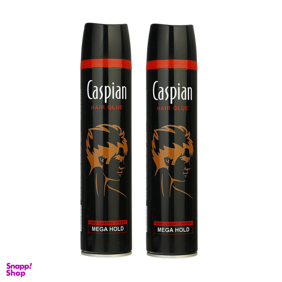 چسب مو کاسپین (Caspian) مدل Mega Hold حجم 250 میلی‌لیتر مجموعه 2 عددی