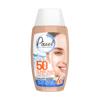کرم ضد آفتاب پیکسل (Pixxel) مناسب پوست چرب رنگ بژروشن حجم 50 میلی لیتر