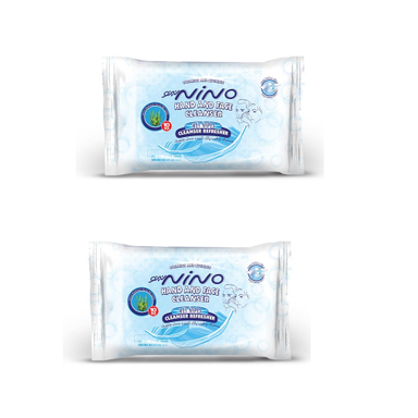 دستمال مرطوب پاک کننده نینو (Nino) مخصوص دست و صورت بسته 10 عددی مجموعه 2 عددی