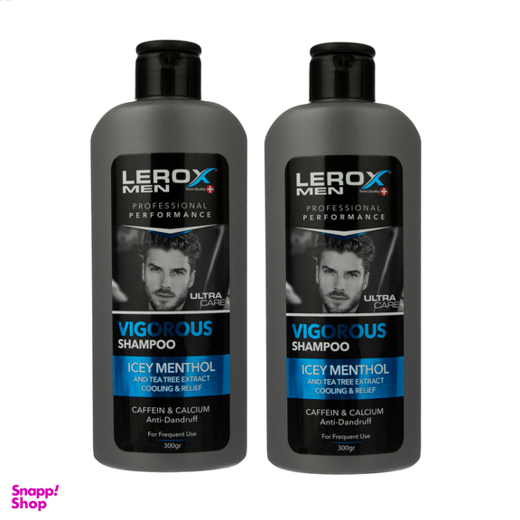 شامپو ضد شوره مو لروکس (Lerox) مدل Vigorous وزن 300 گرم مجموعه 2 عددی