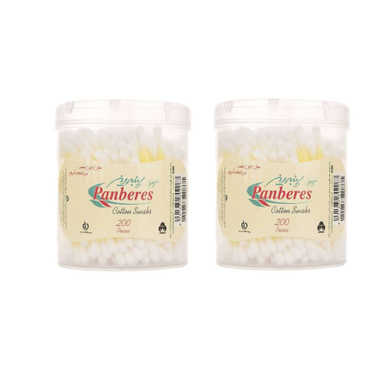 گوش پاک کن پنبه ریز (Panberiz) بسته 200 عددی مجموعه 2 عددی