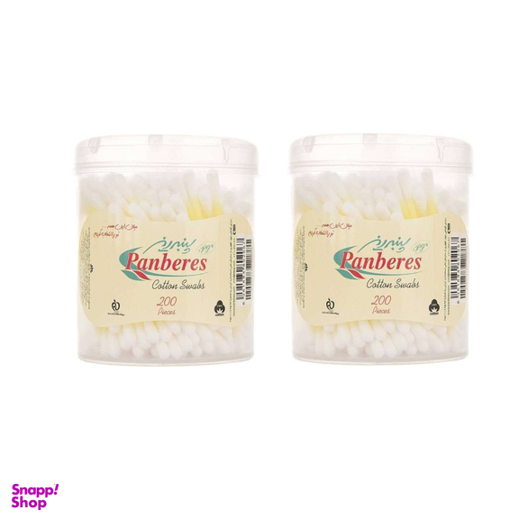 گوش پاک کن پنبه ریز (Panberiz) بسته 200 عددی مجموعه 2 عددی