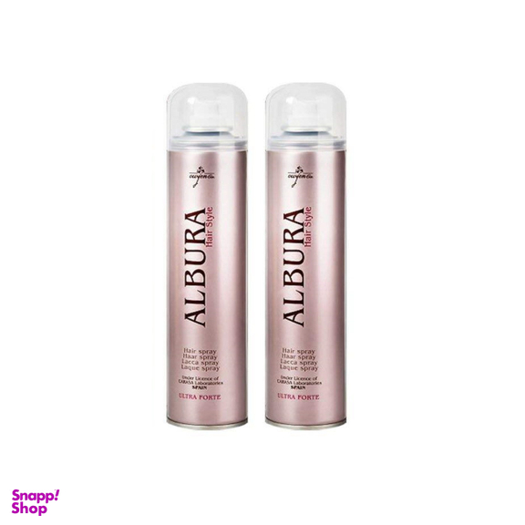 اسپری چسب مو آلبورا (Albura) مدل Ultra Forte حجم 250 میلی‌ لیتر مجموعه 2 عددی