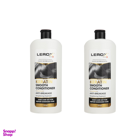 نرم کننده مو سر لروکس (Lerox) مدل Keratin مناسب موهای شکننده و آسیب دیده وزن 300 گرم مجموعه 2 عددی