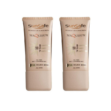 کرم ضد آفتاب سان سیف (Sun safe) مدل NC20 رنگ بژ طلایی حجم 40 میلی‌لیتر مجموعه 2 عددی