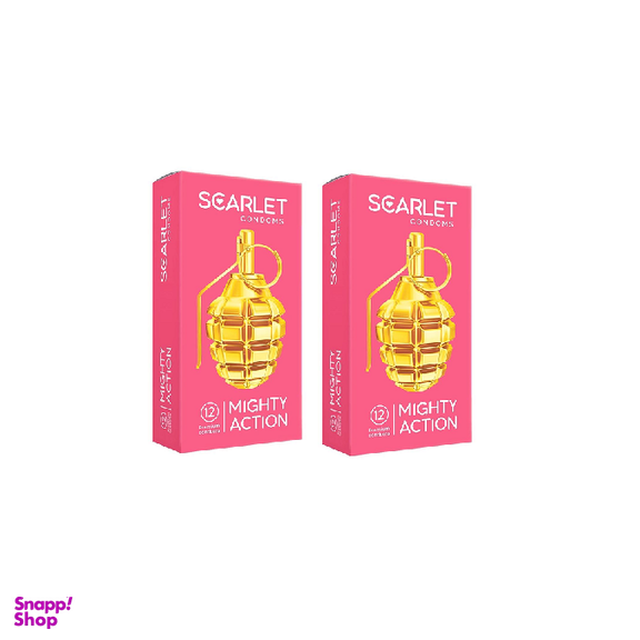 کاندوم اسکارلت (Scarlet) مدل MIGHTY ACTION بسته 12 عددی مجموعه 2 عددی