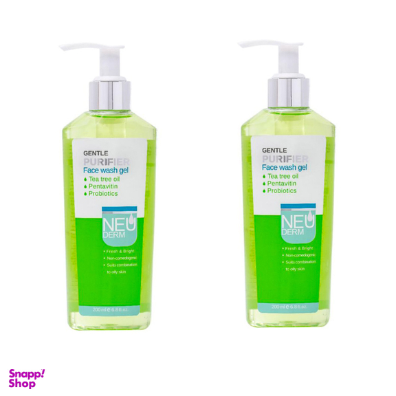 ژل شستشوی صورت نیودرم (Neuderm) مدل Gentle Purifier حجم 200 میلی‌لیتر مجموعه 2 عددی