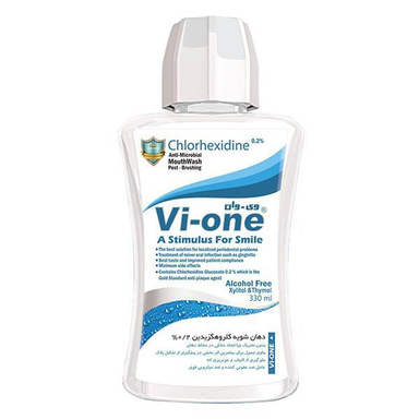 دهان شویه وی وان مدل Chlorhexidine حجم 330 میلی‌ لیتر