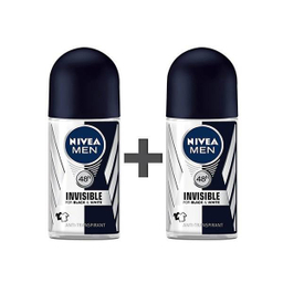 رول ضد تعریق مردانه نیوآ (Nivea) مدل Invisible Black And White حجم 50 میلی‌ لیتر بسته 2 عددی