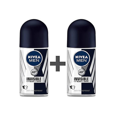 رول ضد تعریق مردانه نیوآ (Nivea) مدل Invisible Black And White حجم 50 میلی‌ لیتر بسته 2 عددی