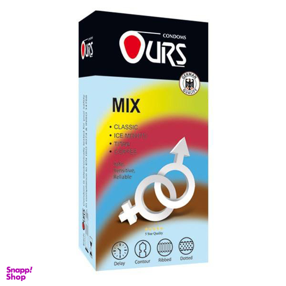 کاندوم ساده اورز (Ours) مدل Mix بسته 12 عددی