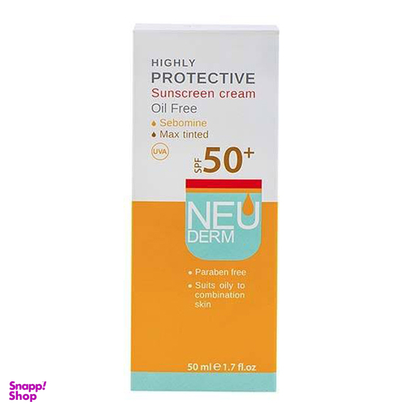 کرم ضد آفتاب فاقد چربی نیودرم (Neuderm) مدل Highly Protective Max Tinted SPF50 حجم 50 میلی‌‌لیتر