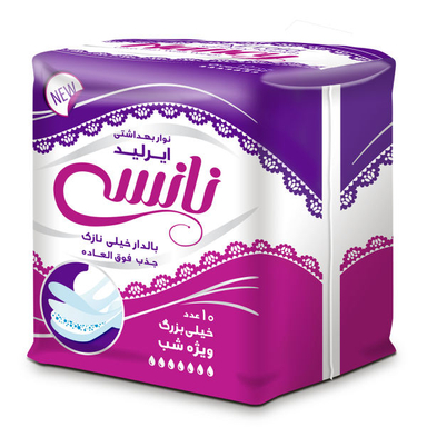 نوار بهداشتی نانسی مدل Air Laid سایز خیلی بزرگ بسته 10 عددی