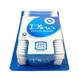 گوش پاک کن دینا (Dina) مدل Cotton Swabs بسته 200 عددی