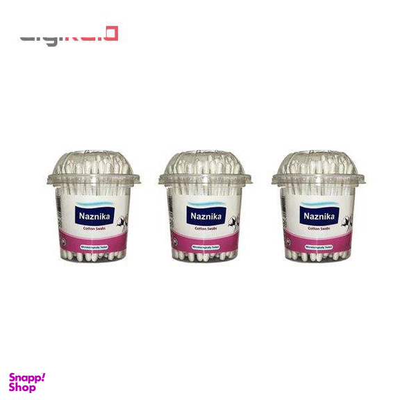 گوش پاک کن نازنیکا (Naznika) مدل cotton swabs بسته 3 عددی