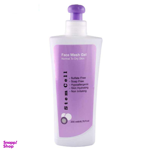 ژل شستشوی صورت استم سل (Stem Cell) مدل Face Wash مناسب پوست نرمال تا خشک حجم 200 میلی‌ لیتر