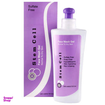 ژل شستشوی صورت استم سل (Stem Cell) مدل Face Wash مناسب پوست نرمال تا خشک حجم 200 میلی‌ لیتر
