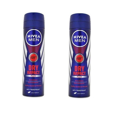 اسپری ضد تعریق مردانه نیوآ (Nivea) مدل Dry Impact Plus حجم 150 میلی‌لیتر بسته 2 عددی