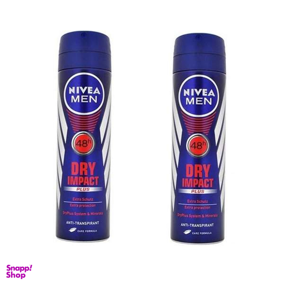 اسپری ضد تعریق مردانه نیوآ (Nivea) مدل Dry Impact Plus حجم 150 میلی‌لیتر بسته 2 عددی