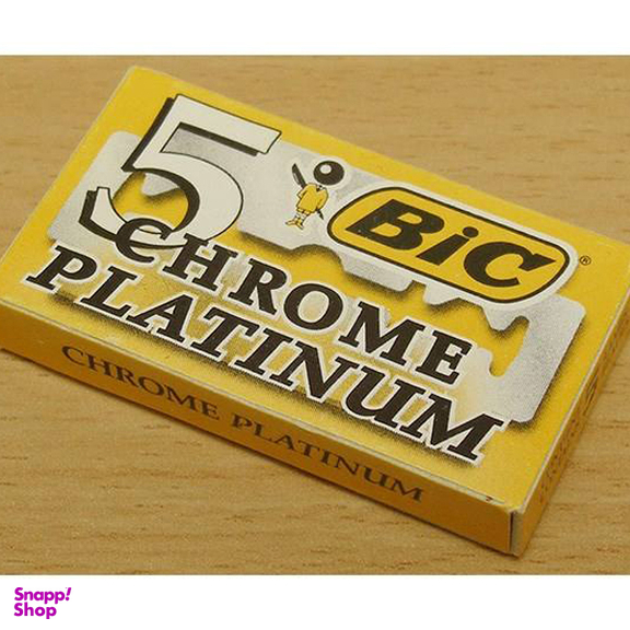 تیغ یدک سنتی بیک (Bic) مدل Platinum Chromium Double Edge بسته 5 عددی