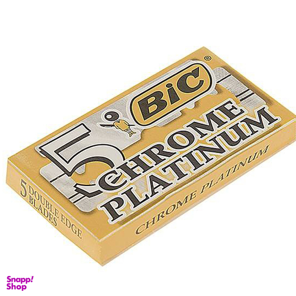 تیغ یدک سنتی بیک (Bic) مدل Platinum Chromium Double Edge بسته 5 عددی